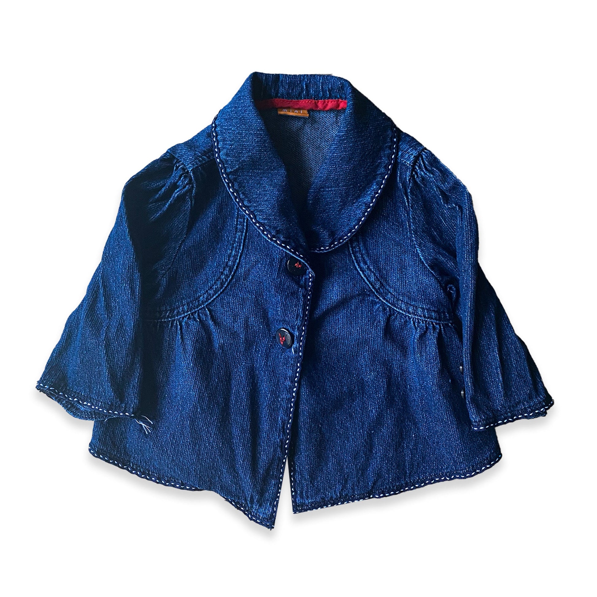 Denim Overcoat Jacket Denim Embroidered - Secondly