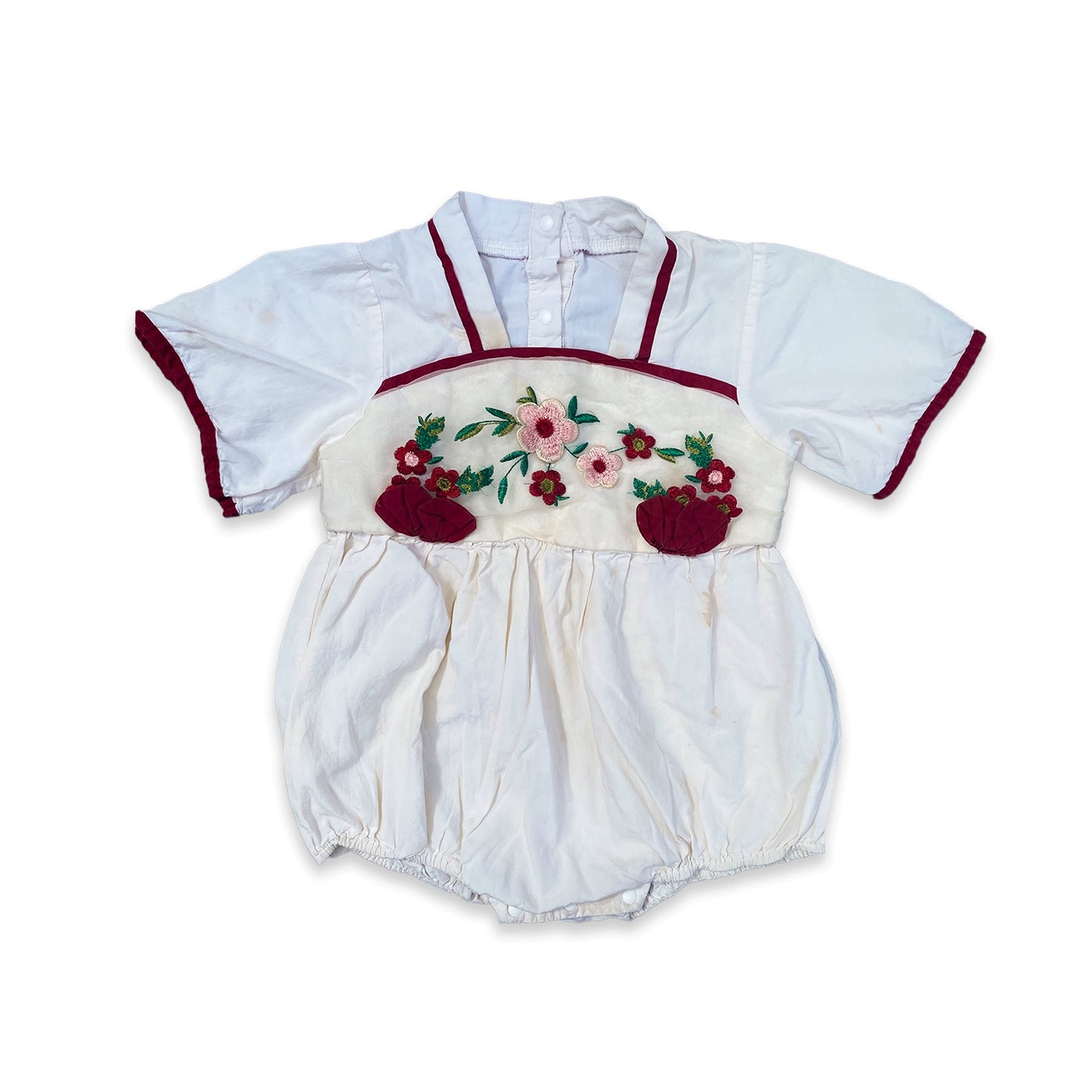 Floral Embroidered Bow All in One 1-2 Years Summer - Secondly