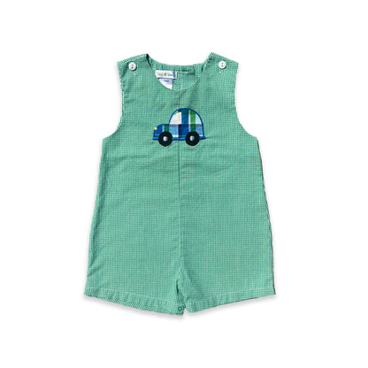 Gingham Green Car Embroidered All in One 12 - 18 Months Gingham_Green_Car_Embroidered_All_in_One_232 - Secondly