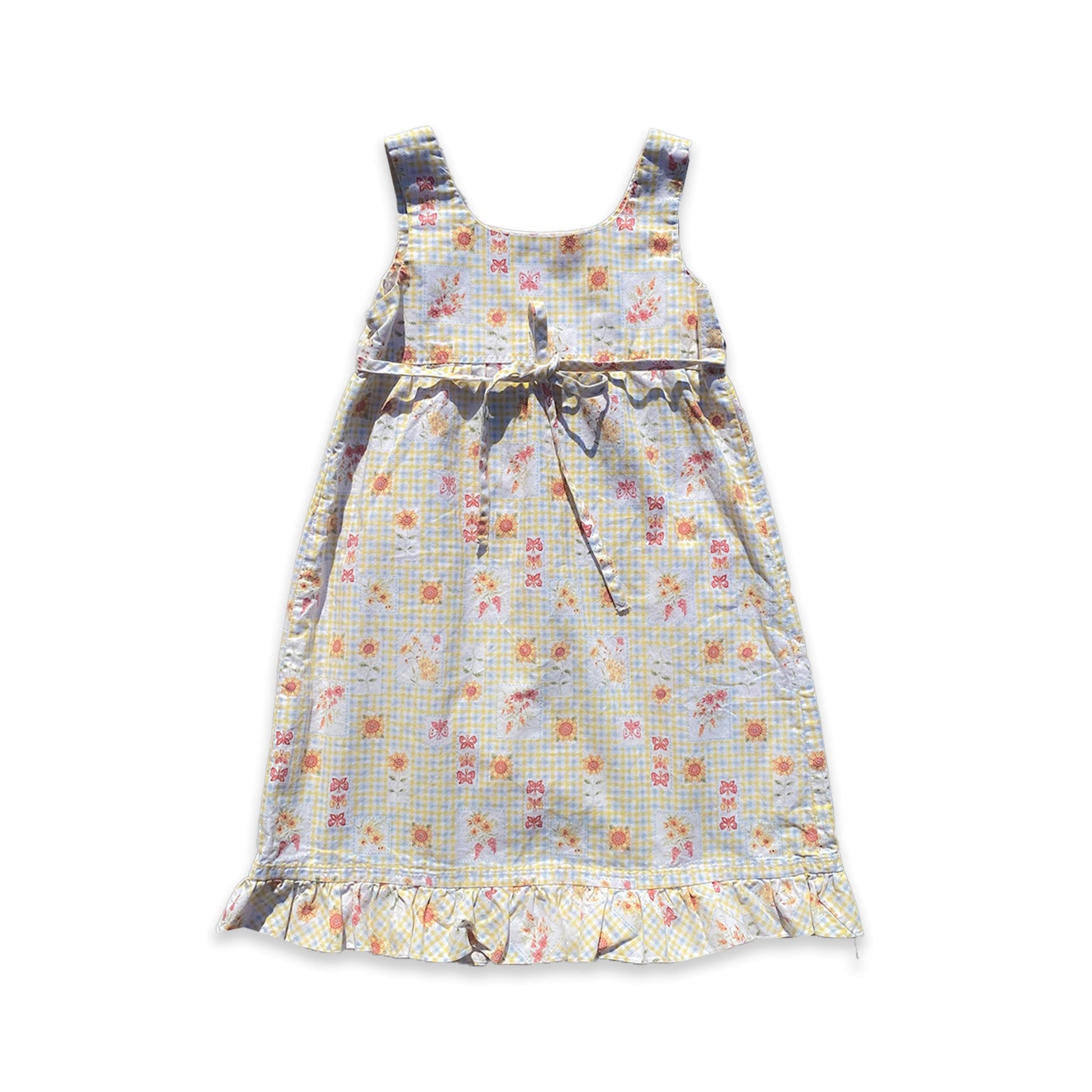 Handmade Floral Gingham Print Summer Dress 7 - 8 Years Handmade_Floral_Gingham_Print_Summer_Dress_156 - Secondly