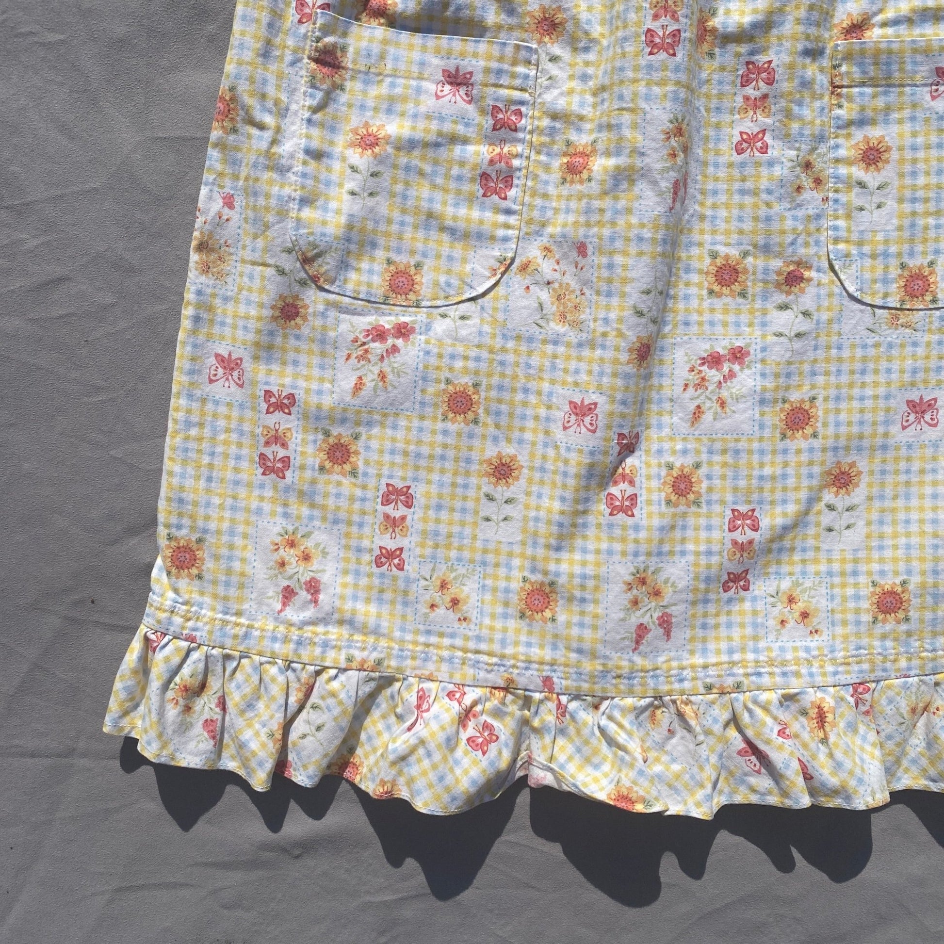 Handmade Floral Gingham Print Summer Dress 7 - 8 Years Handmade_Floral_Gingham_Print_Summer_Dress_156 - Secondly