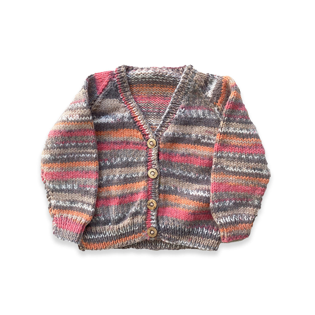 Multicoloured Handmade Knitted Cardigan Cardgian Casual Multicoloured_Handmade_Knitted_Cardigan_78 - Secondly