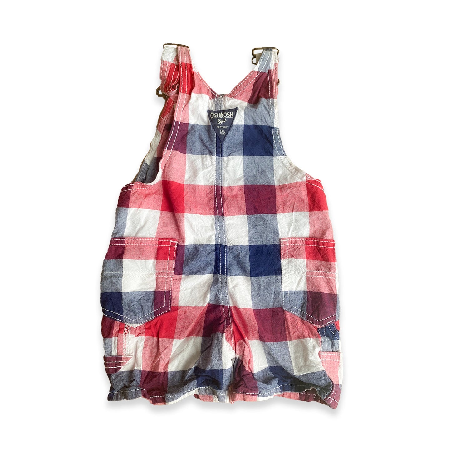 Oshkosh B'Gosh Checkered Romper Dungarees Checkered Cotton Oshkosh_B'Gosh_Checkered_Romper_Dungarees_110 - Secondly