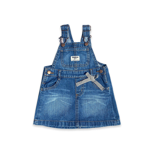 OshKosh B'Gosh Denim Bow Dungarees Dress 12 - 18 Months OshKosh_B'Gosh_Denim_Bow_Dungarees_Dress_243 - Secondly