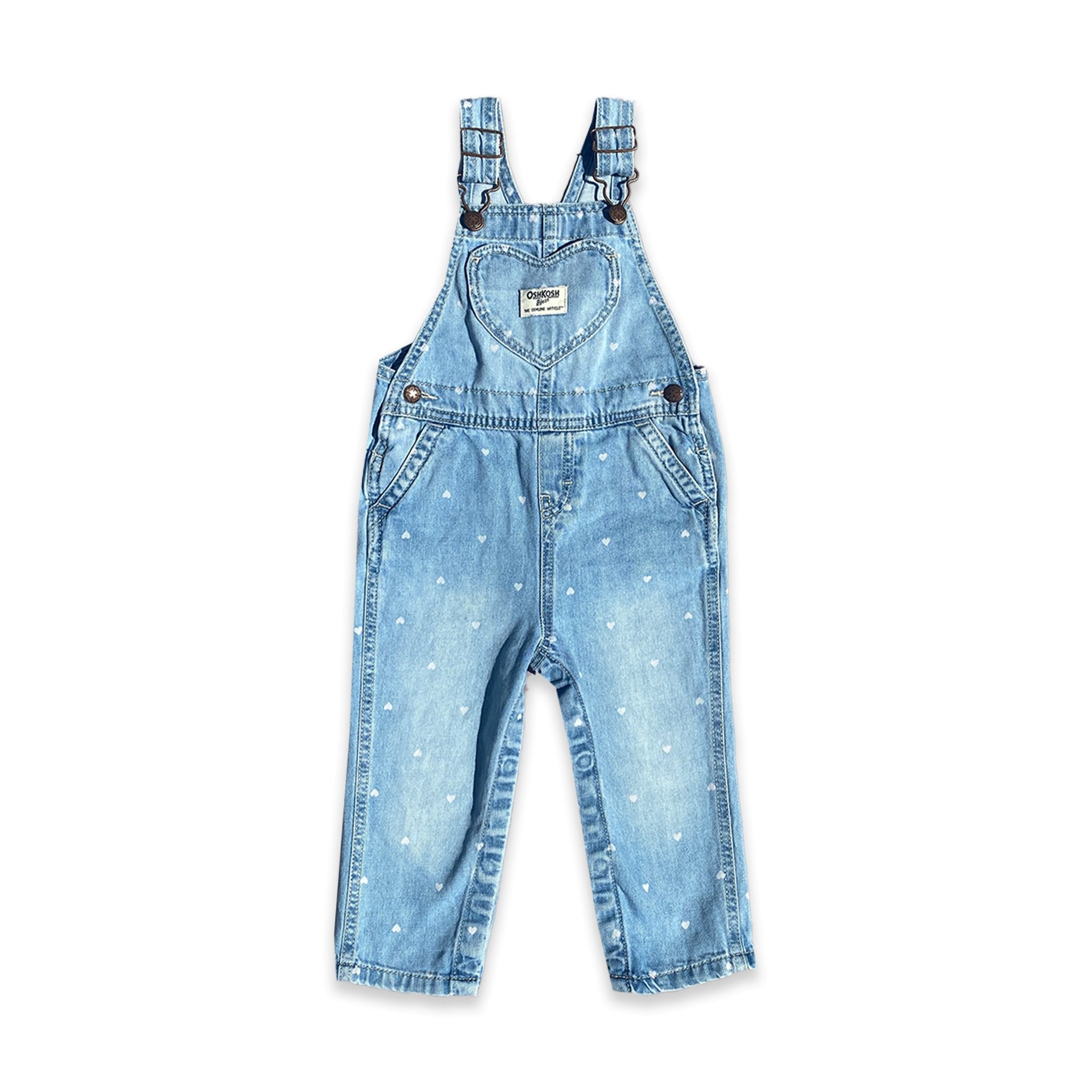 Vintage Kids OshKosh B Gosh Heart Dungarees 12 18 Months Secondly