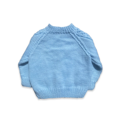 Pastel Blue Handmade Cable Knit Cardigan 3 - 6 Months Pastel_Blue_Handmade_Cable_Knit_Cardigan_186 - Secondly