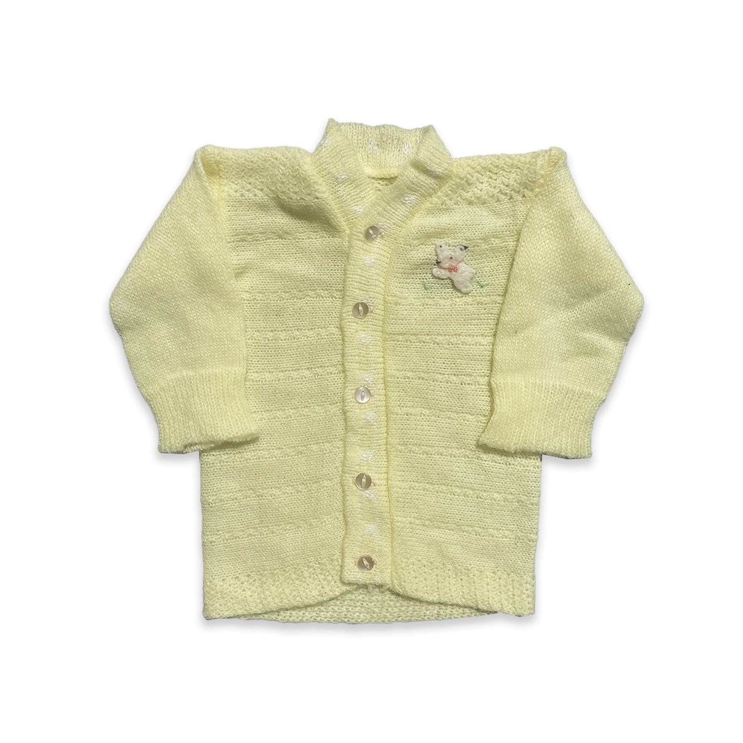 Pastel Yellow Handmade Bunny Cardigan 3 - 6 Months Pastel_Yellow_Handmade_Bunny_Cardigan_164 - Secondly