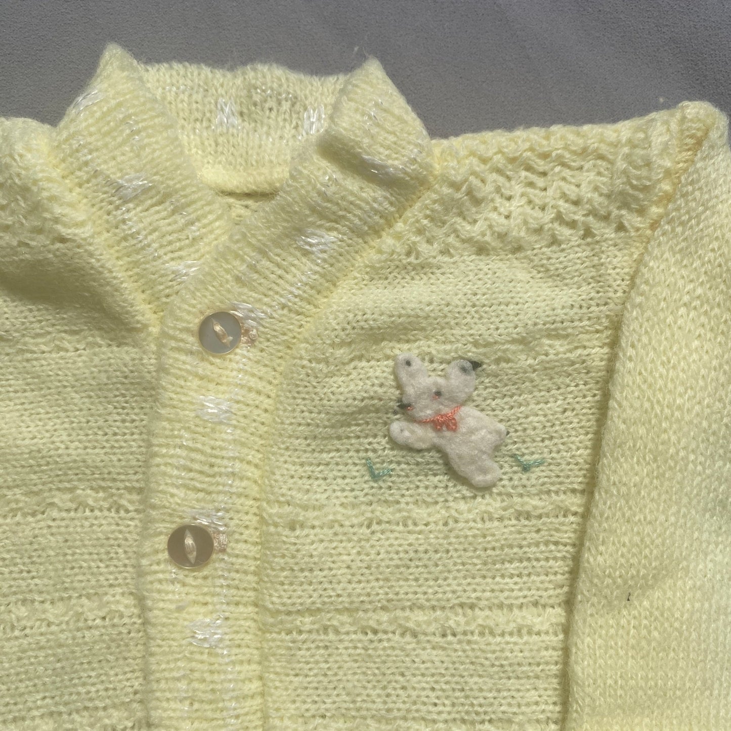 Pastel Yellow Handmade Bunny Cardigan 3 - 6 Months Pastel_Yellow_Handmade_Bunny_Cardigan_164 - Secondly