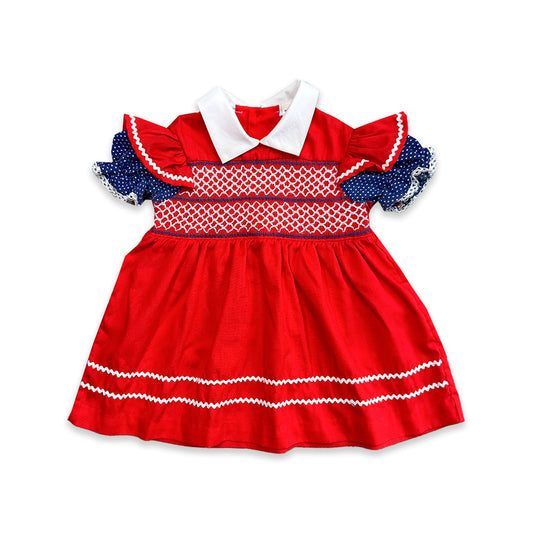 Red Smocked Prairie Dress 1 - 2 Years Dress Formal Red_Smocked_Prairie_Dress_1 - 2_Years_286 - Secondly