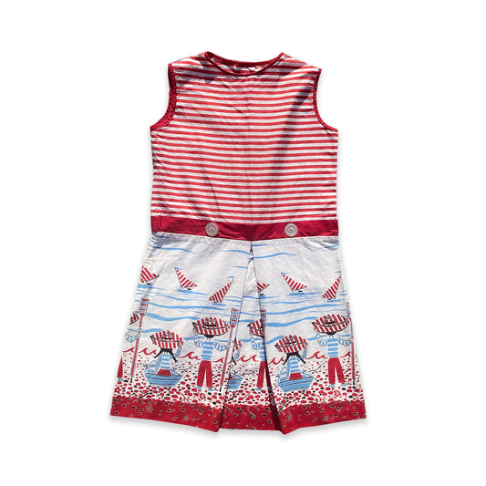 Sailor Print Pleated Shift Dress 9 - 10 Years Sailor_Print_Pleated_Shift_Dress_150 - Secondly