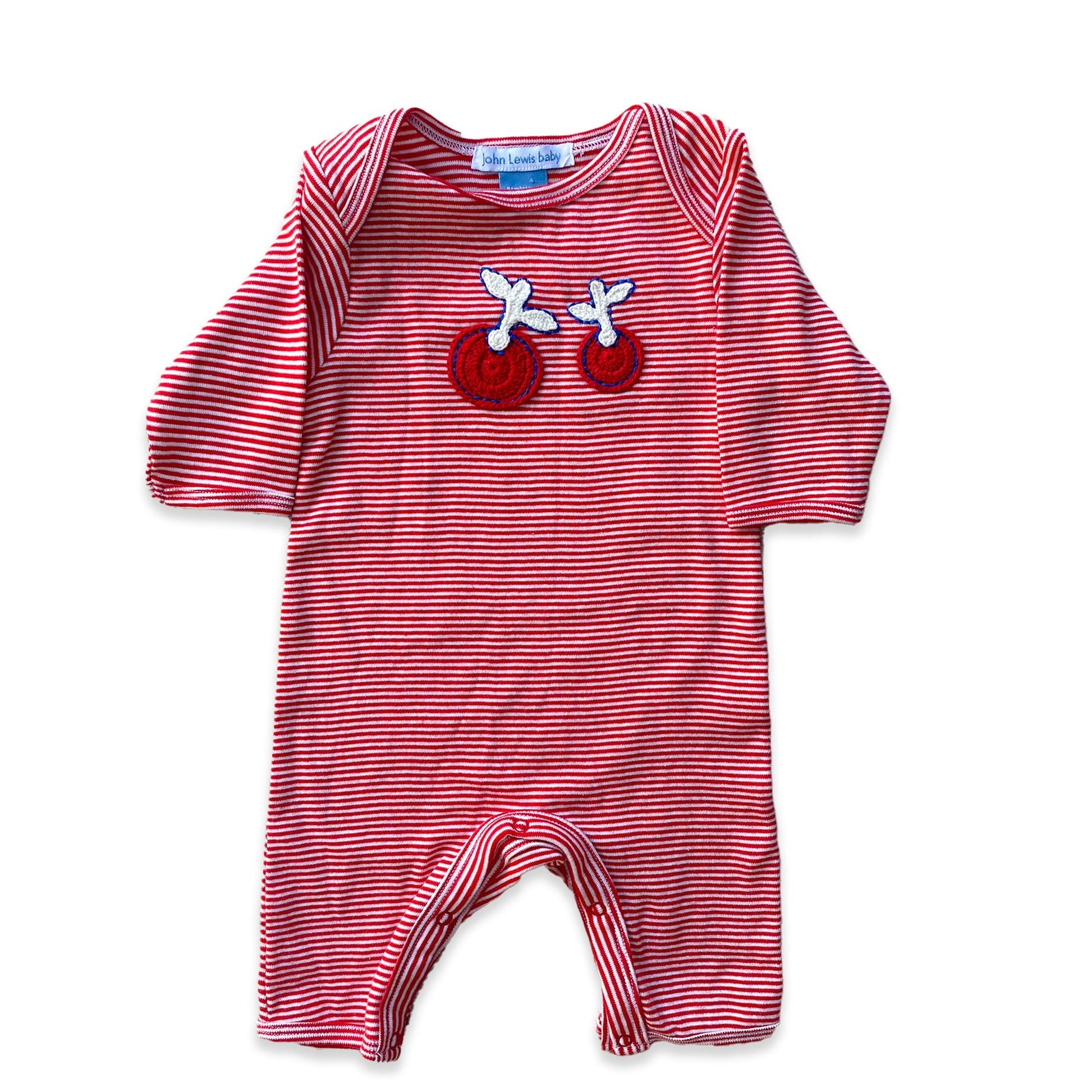 Stripe Embroidered All in One Babygrow Casual - Secondly