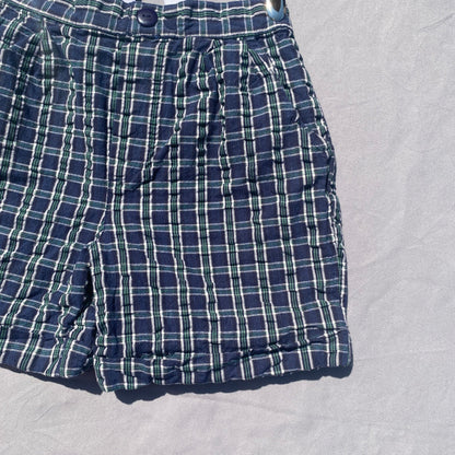 Vintage Checkered Shorts with Paddle Printed Braces 3-4 Years - Secondly