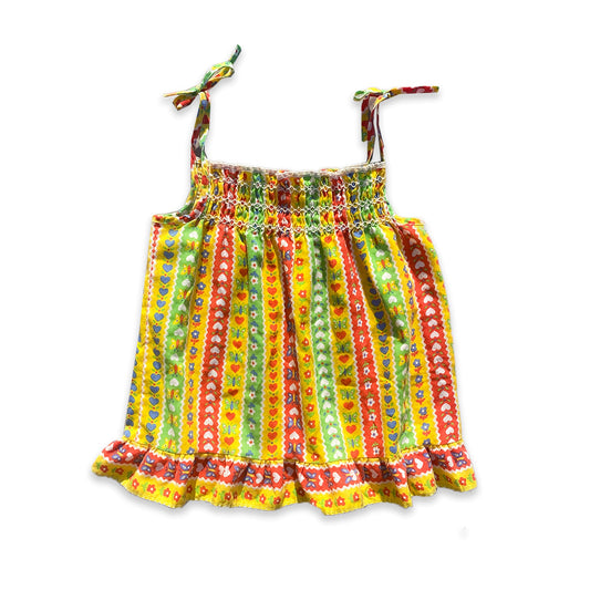Vintage Floral Smocked Summer Top 3 - 4 Years Vintage_Floral_Smocked_Summer_Top_225 - Secondly