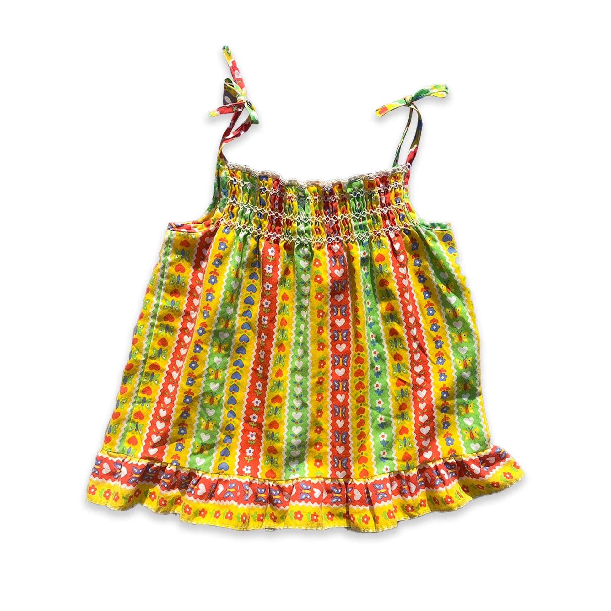 Vintage Floral Smocked Summer Top 3 - 4 Years Vintage_Floral_Smocked_Summer_Top_225 - Secondly