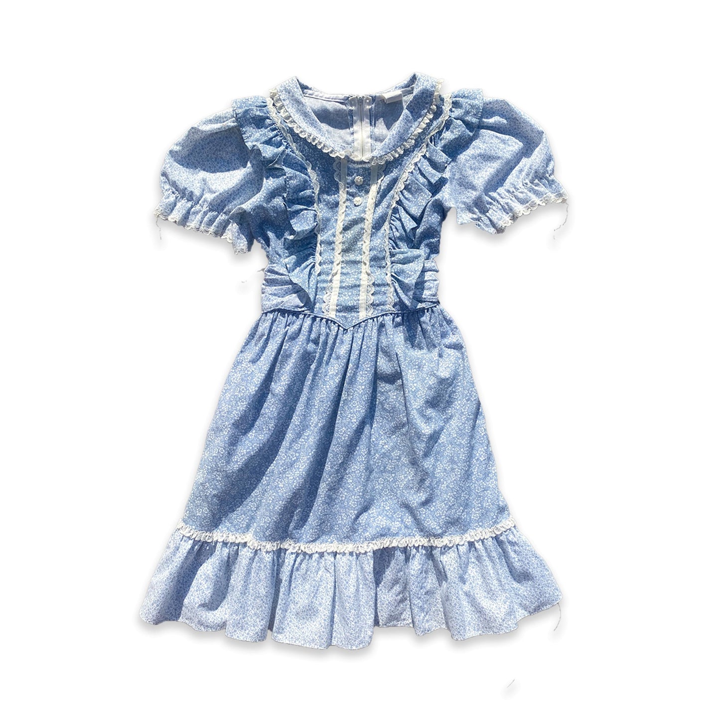 Vintage Prairie Floral Lace Frill Detail Dress 9 - 10 Years Vintage_prairie_Floral_Lace_Frill_Detail_Dress_153 - Secondly