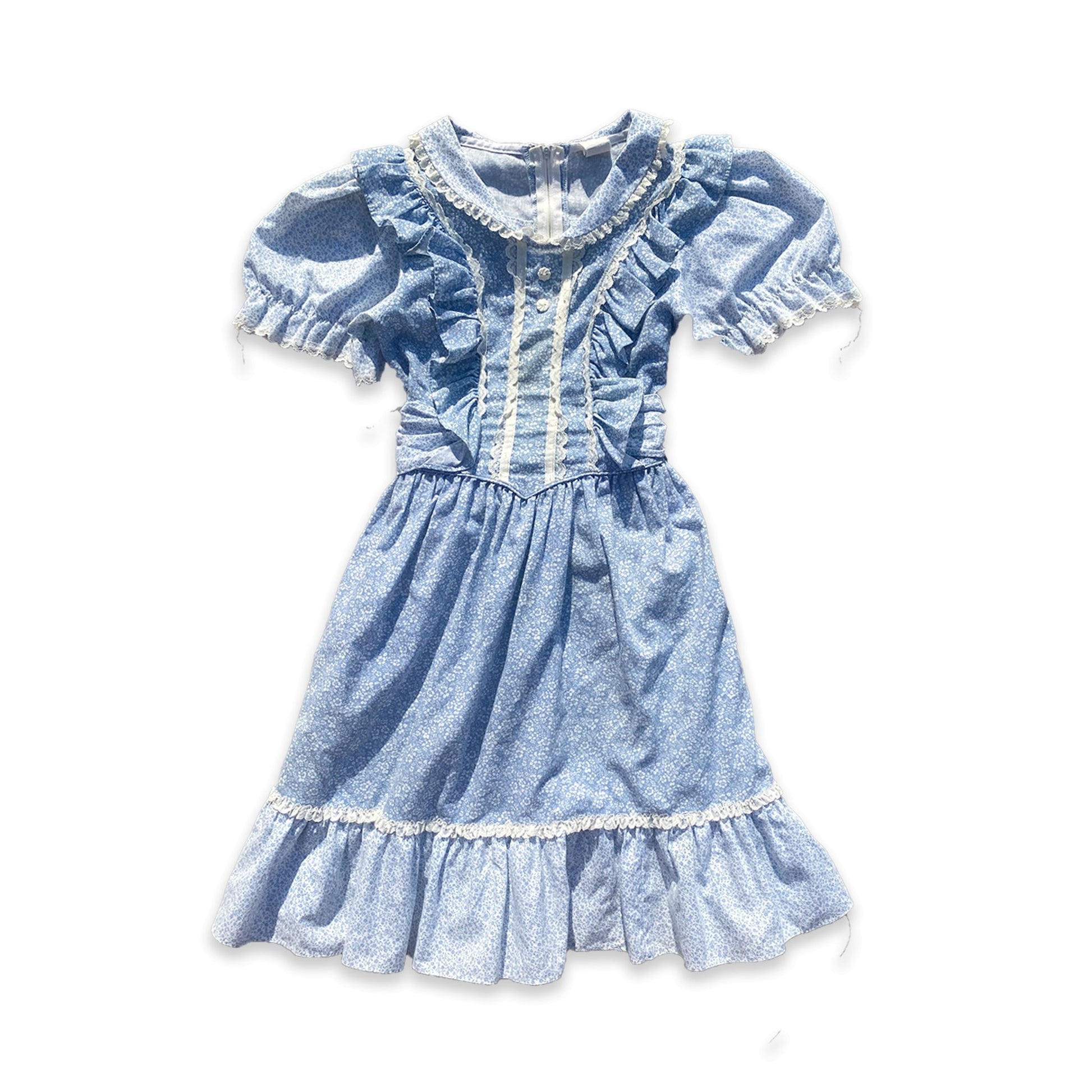 Vintage Prairie Floral Lace Frill Detail Dress 9 - 10 Years Vintage_prairie_Floral_Lace_Frill_Detail_Dress_153 - Secondly