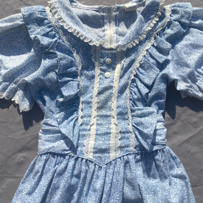 Vintage Prairie Floral Lace Frill Detail Dress 9 - 10 Years Vintage_prairie_Floral_Lace_Frill_Detail_Dress_153 - Secondly